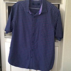 TOMMY BAHAMA Plaid Button Down Shirt Size Large